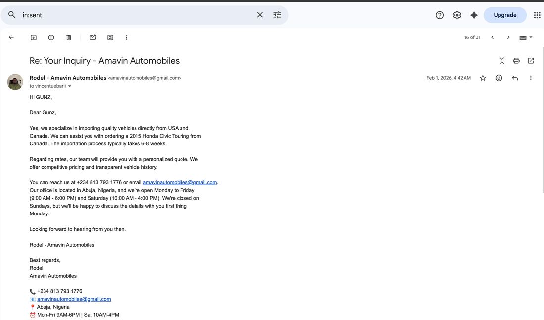 The engine's full reply, minutes later